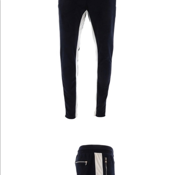 JORDAN CRAIG PANTS VELOUR. SIZE: L COLOR: BLACK &WHITE New - Picture 2 of 6
